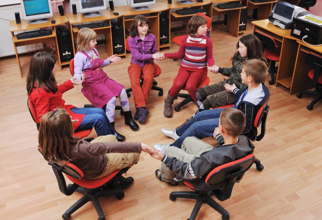 kid's playing musical chair.