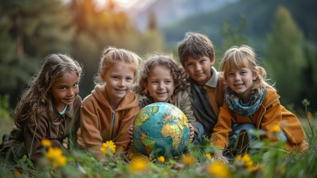 Children joyfully holding a globe while sitting on the grass, symbolizing unity and global awareness.

 BEST Teacher Training Institute in Mumbai Borivali