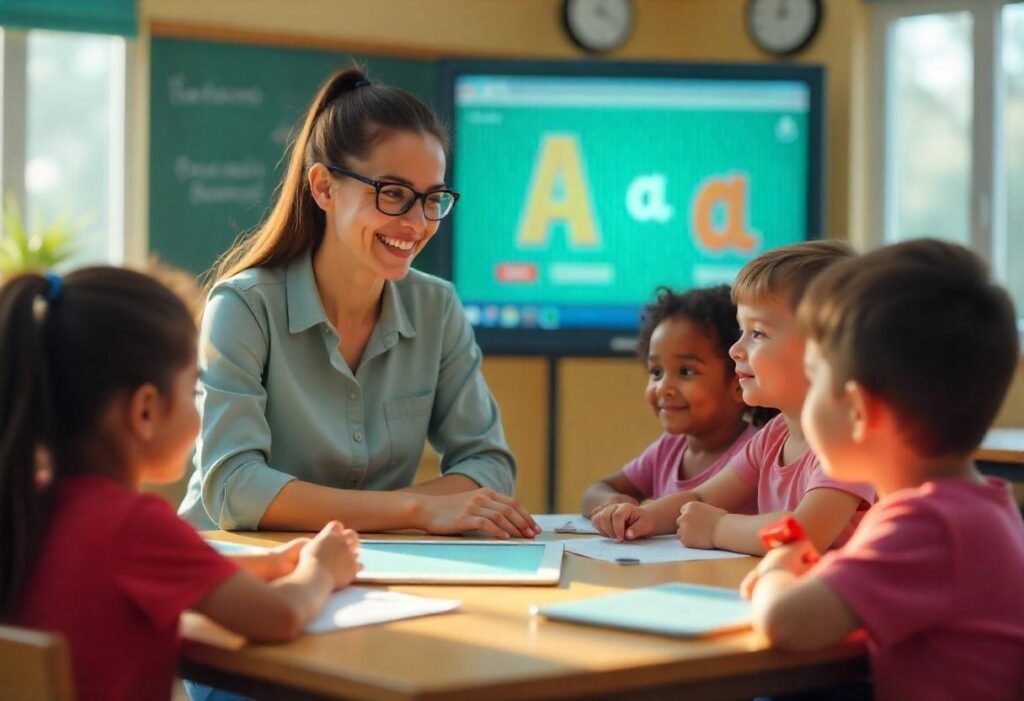 A teacher guiding children at a desk, promoting collaboration and learning in a cheerful classroom setting.

BEST Teacher Training Institute in Mumbai Borivali